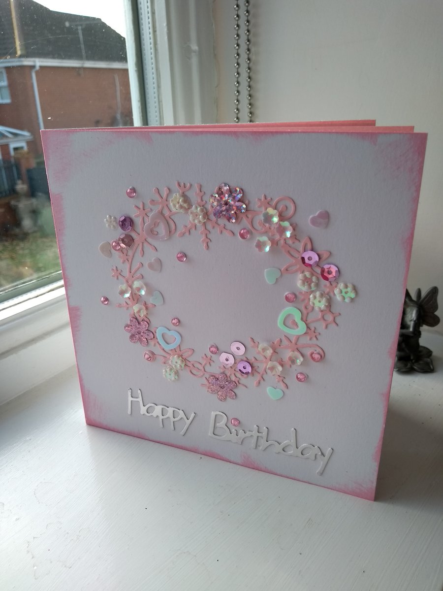 Feminine winter birthday card