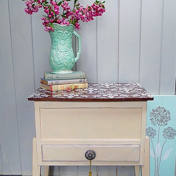 Now Sold - Re-loved upcycled Sewing Box, Craft Box, Storage Box, Coffee Table