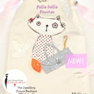 Gift bags, Pouches,drawstring bags, cat, animal,Embellished bags, organza bags,