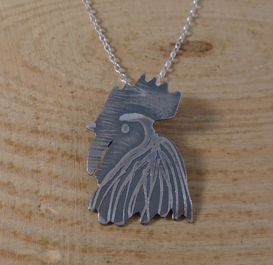 Sterling Silver Rooster Necklace
