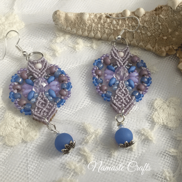 earrings Dangle earrings, drop earrings, macrame beaded earrings