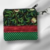 Quilt Patchwork coin purse in green with key fob