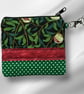 Quilt Patchwork coin purse in green with key fob