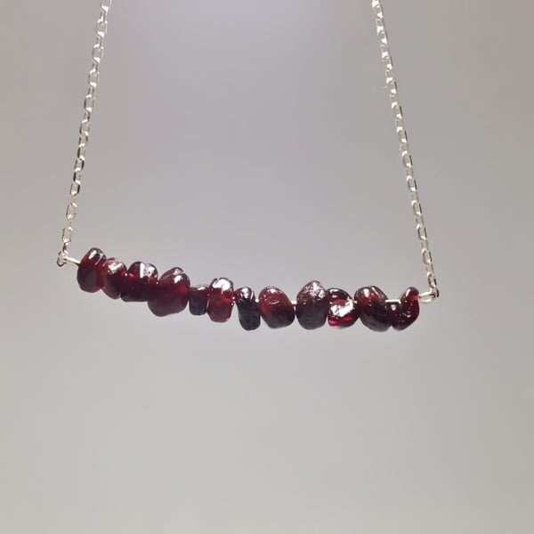 Garnet necklace crystal necklace 