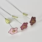 'Three Flower Stems' - Handmade Everlasting Blooms