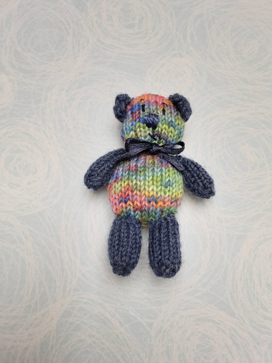 Hand knitted mini bear