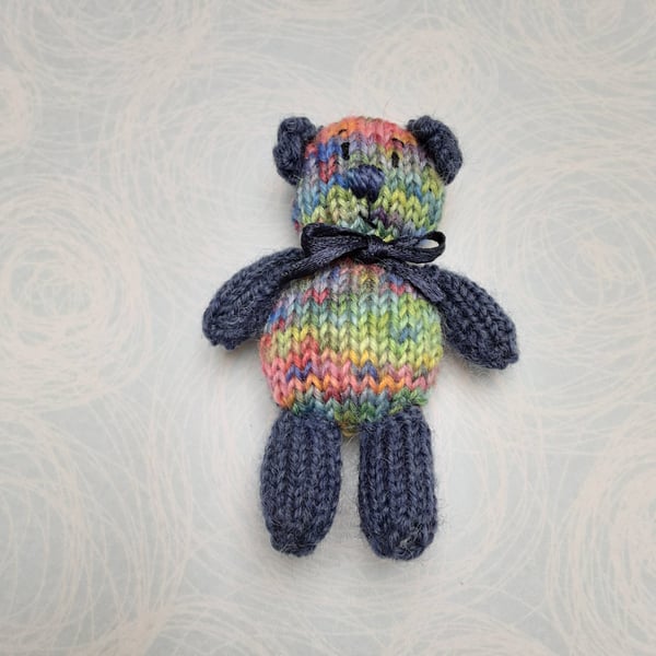 Hand knitted mini bear