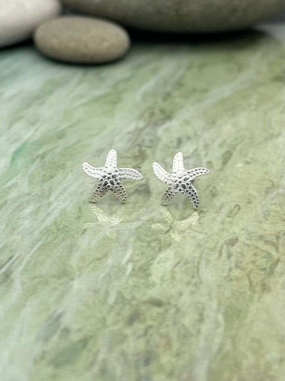 Handmade Sterling Silver Starfish Stud Earrings