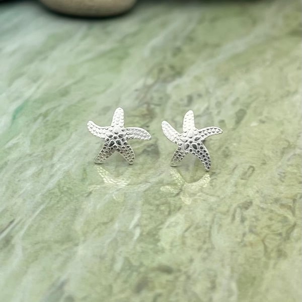 Handmade Sterling Silver Starfish Stud Earrings