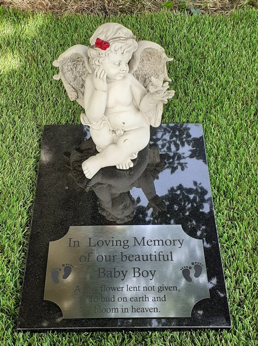 Granite memorial baby stone FLAT  Grave Marker Baby Cemetery Stone INFANT 