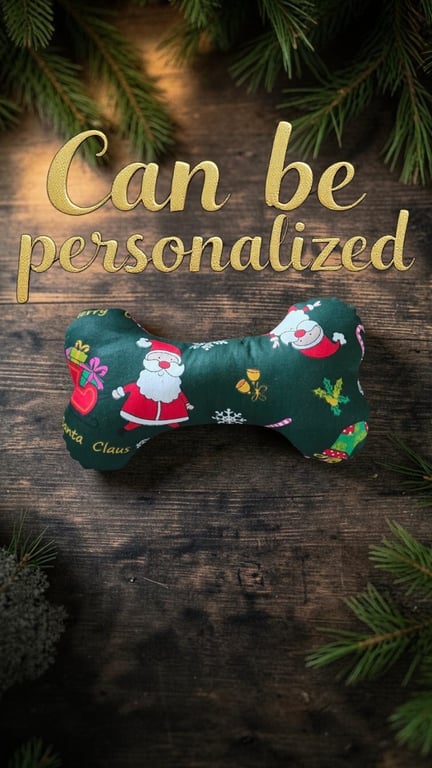 Personalised christmas dog bone toy