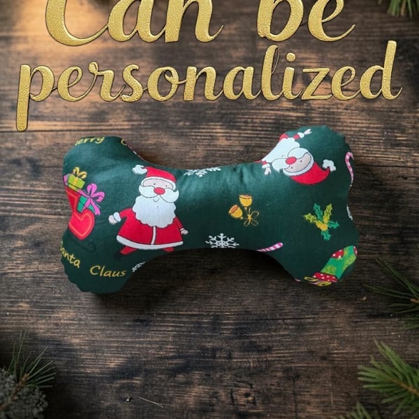 Personalised christmas dog bone toy