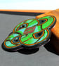 Crafted Brooch - Celtic Style Medallion Pin Badge - Artisan - Shining Emerald - Image 2