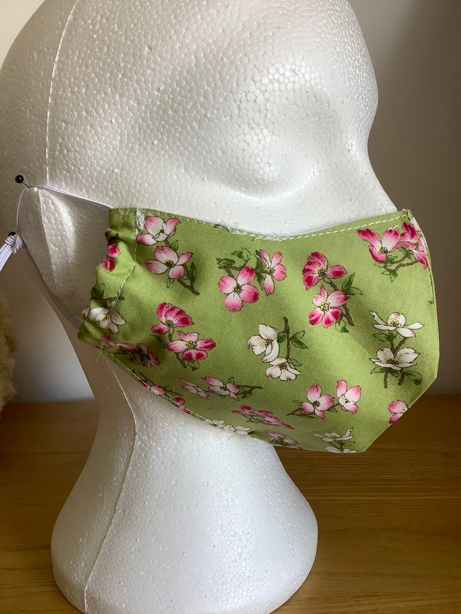 Lovely  Floral, Cotton Face mask, Reusable face mask, face covering.
