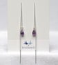 Sterling Silver Amethyst Drop Threader Earrings - Image 4