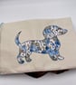 Reusable Appliqué A5 Notebook Cover with Notebook Included – Handmade Blue Flora - Image 9