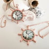Rose Gold Necklace with Boat Wheel and Lighthouse Vintage Picture Pendant