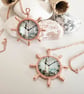 Rose Gold Necklace with Boat Wheel and Lighthouse Vintage Picture Pendant