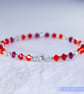 Bracelet Swarovski and Sterling Silver beaded stretchy handmade - Image 1