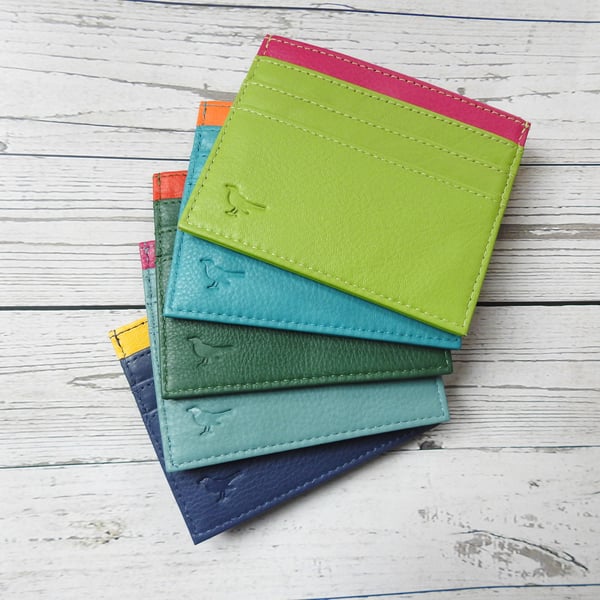 Two Tone Card Case, Credit Card Case, Leather Card Holder, Travel Card Case
