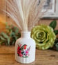 Handmade Ribbed Vase – Matte White Minimalist Decor with Robin Design