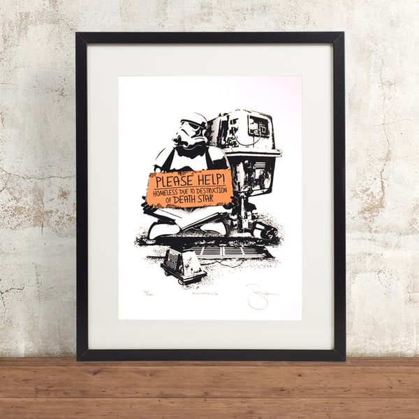 Star Wars Homeless Trooper Hand Pulled Limited Edition Screen Print