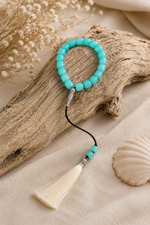 Genuine Amazonite Turquoise Komboloi (Worry Beads) - 21 Beads