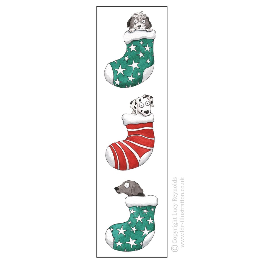 Dogs in Stockings Bookmark