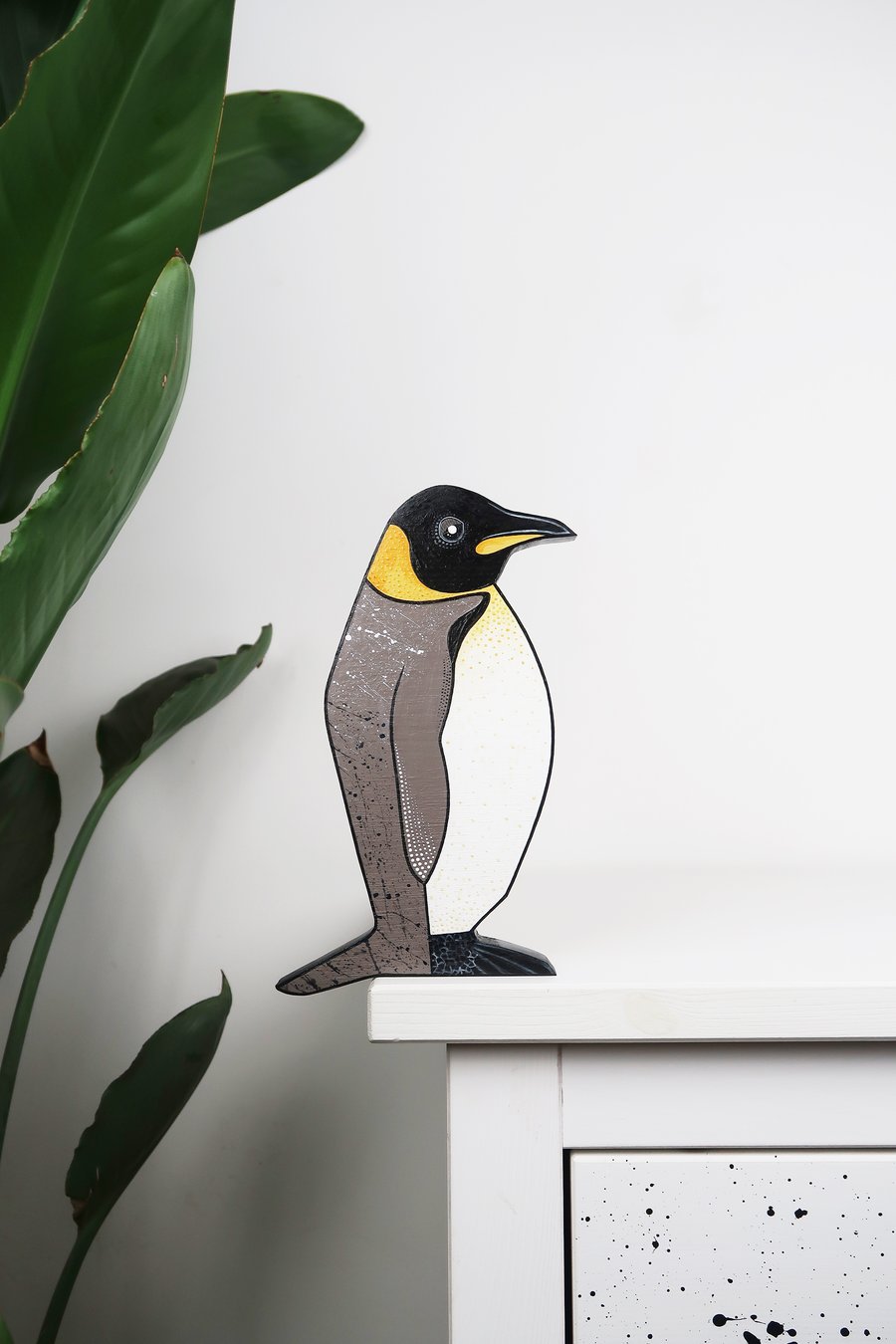 Penguin door topper, emperor penguin decoration for door or shelf.