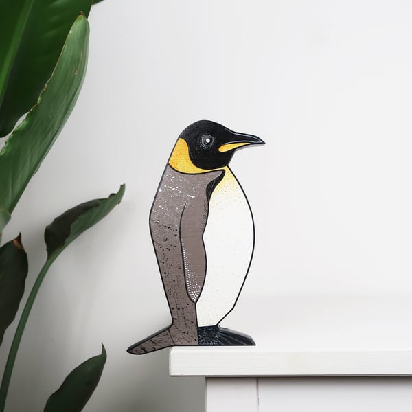 penguin door topper, emperor penguin decoration for door or shelf