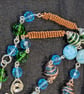 Marble Agate, Crazy Lace Agate, Silver-plated & Non-tarnish Copper Necklace - Image 4