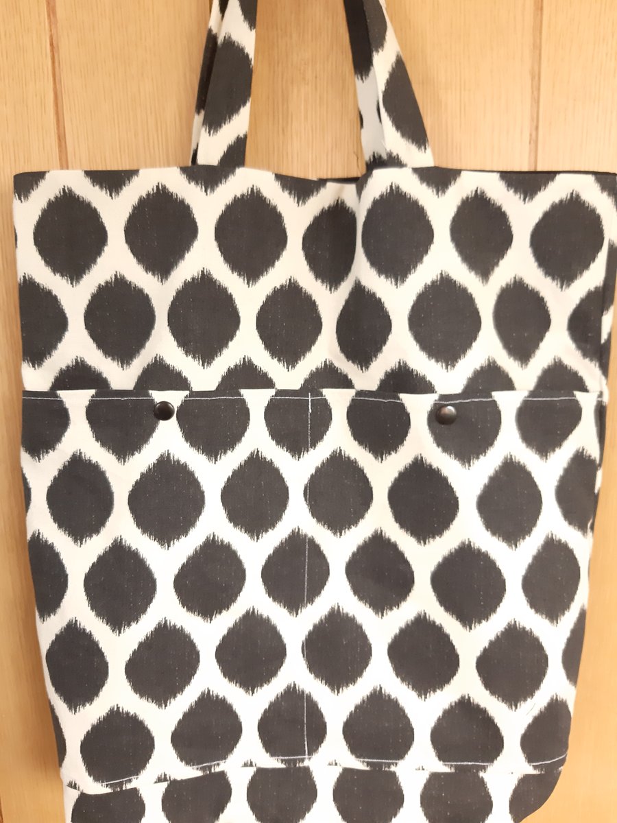 Large Cotton Tote Bag with Pockets