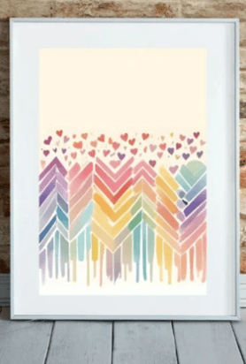 Wall Art Print – A4 Unframed –  Rainbow Colours Poster for Girls