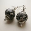Black and White Marbled Earrings   KCJ806