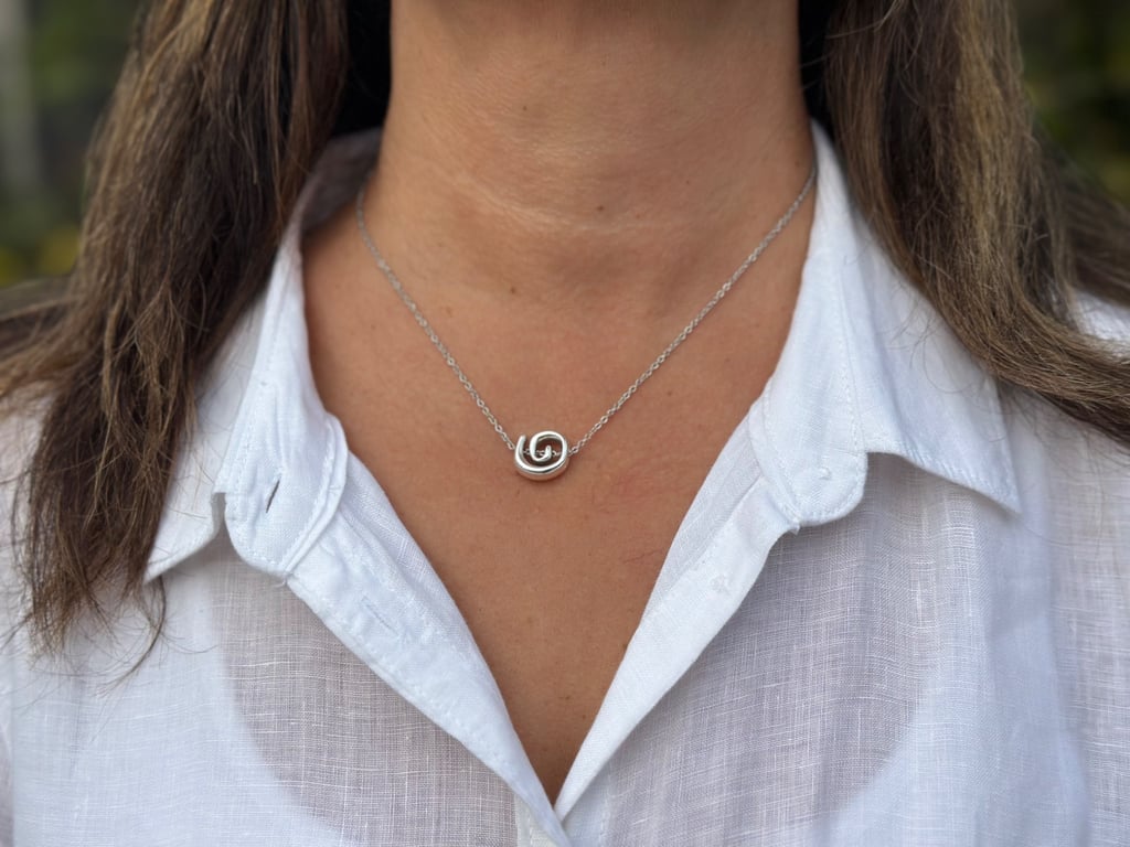 Silver Plated Spiral, Delicate Minimalist Necklace, Stainless Steel Necklace
