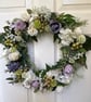 Handmade English Country Door Wreath - Ivory & Lilac Rose Wreath - Image 4