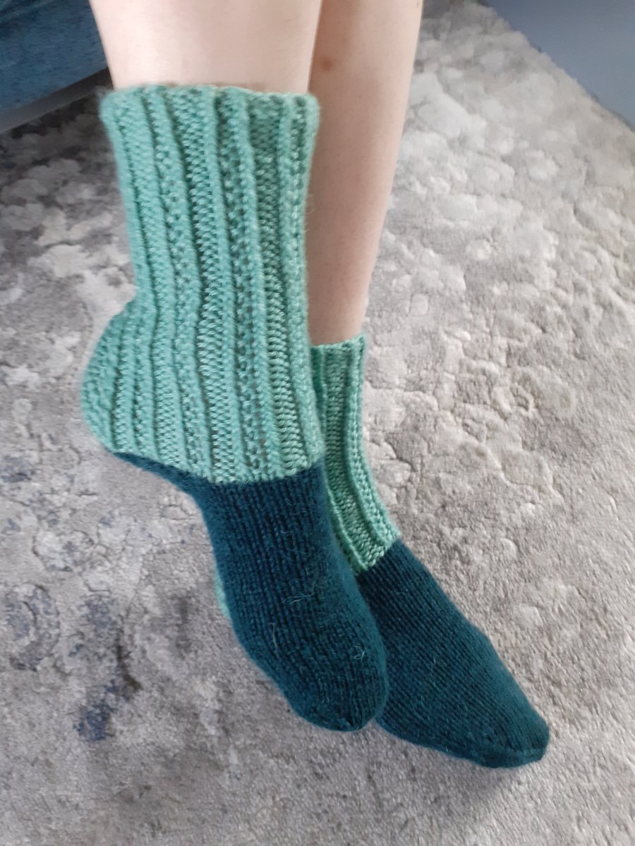 Hand - knitted wool socks with an openwork pattern, lovely present, size 39-40.