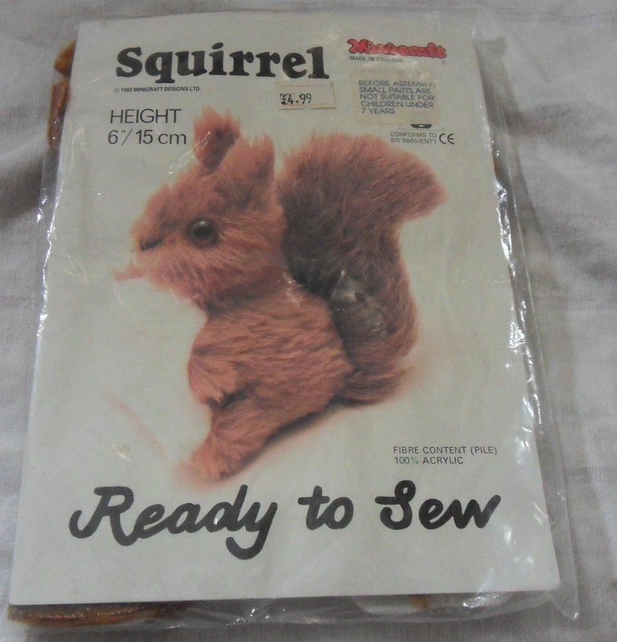 Ready to sew squirrel kit. Approx measures 6"