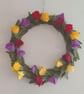 Felt Tulip Wreath: Handmade Spring Home Decor