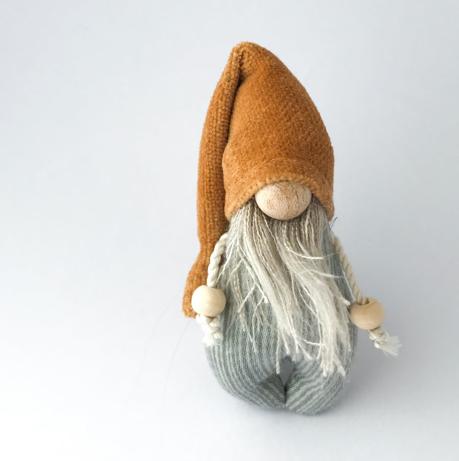 Rustic Gnome Nisse, Soft Textile Jewellery