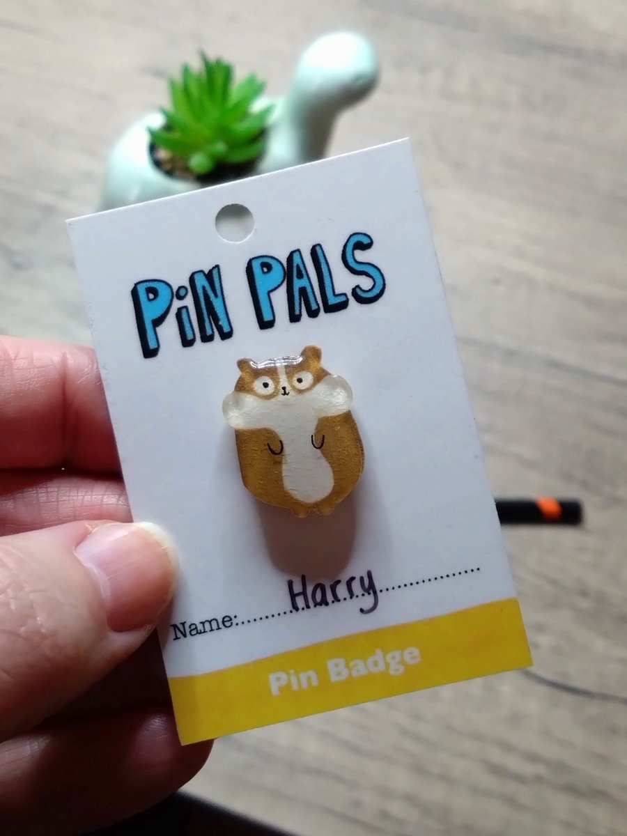 Harry hamster pin badge