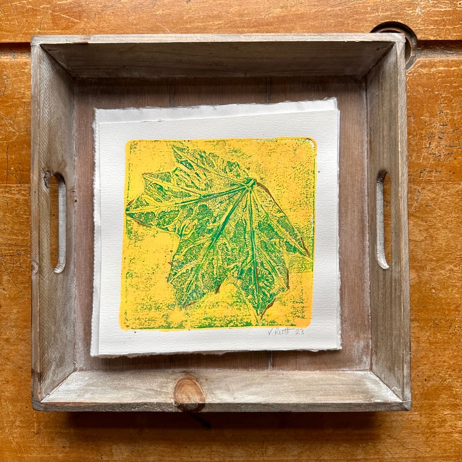 Sycamore Leaf Gilded Gelli Print