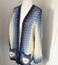 Handmade hexi ban crochet daisy inspired cardigan
