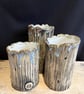 Winter Wonderland trio of ceramic vases