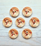 10 x Snowman Printed Wooden Buttons 20mm - Image 3