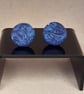 Blue polymer clay cufflinks