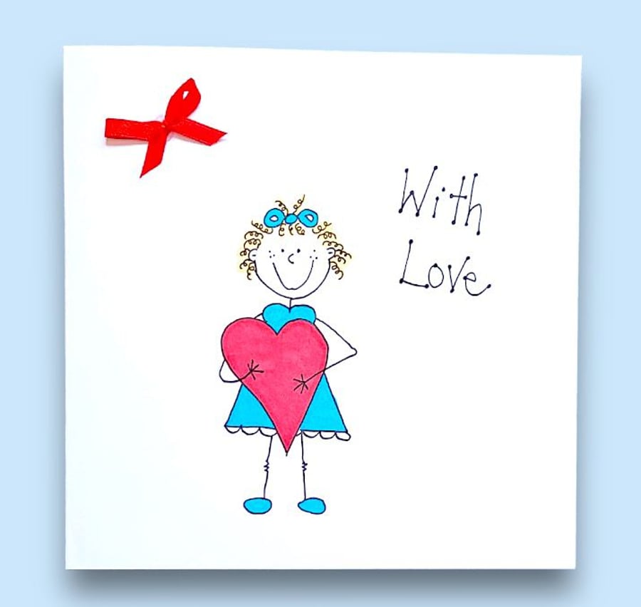 With Love Whimsical Folk card