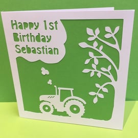 Tractor Birthday Card - Personalised