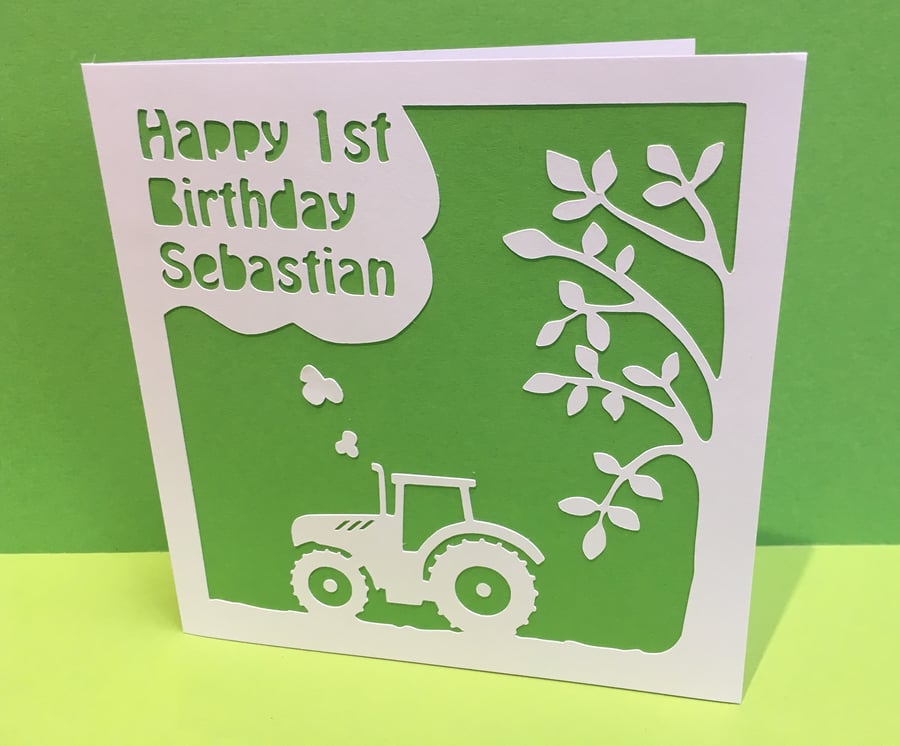 Tractor Birthday Card - Personalised