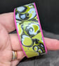 Vibrant lime, green and black handcrafted bangle